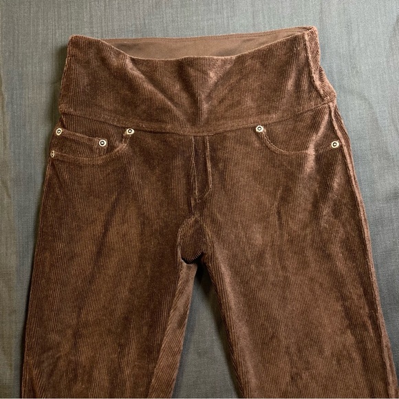SPANX Chocolate Brown Corduroy‎ Leggings Slim Fit Wide Waistband - Picture 9 of 10